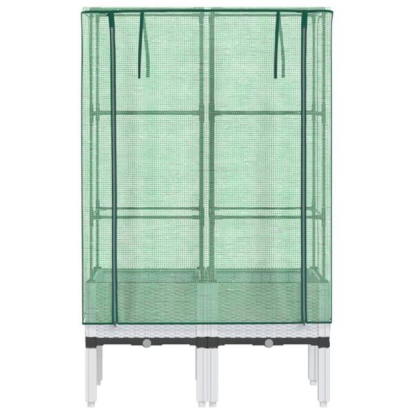vidaXL Jardini&egrave;re sur&eacute;lev&eacute;e avec housse aspect rotin 80x40x140 cm