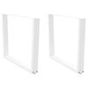 vidaXL Pieds de table &agrave; manger en forme de V, 2 pi&egrave;ces, blanc, 100 x (72-73,3) cm, acier