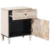 vidaXL Armoire de lit Blanc 50 x 33 x 60 cm Bois de mangue massif