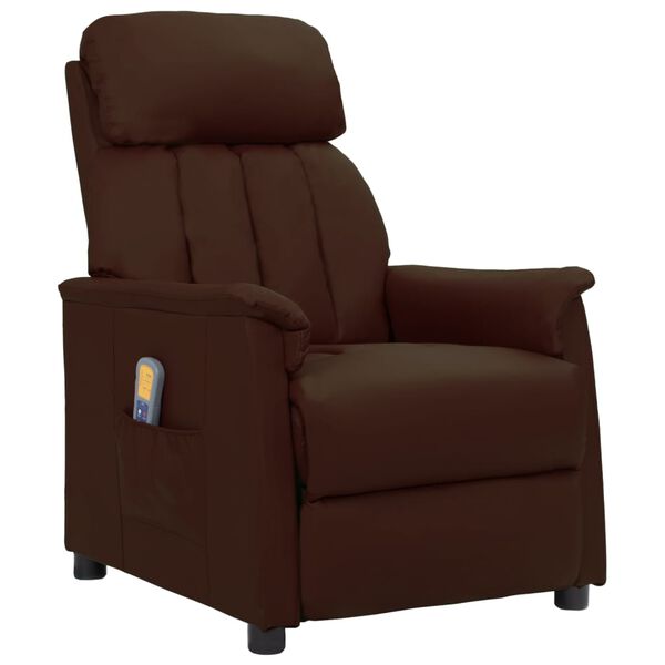 vidaXL Fauteuil de massage Marron Similicuir