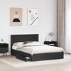 vidaXL Lit de Rangement Noir 150 x 200 cm Bois d'ing&eacute;nierie