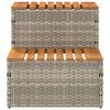 VidaXL Marche bain &agrave; remous gris clair 50x50x50,5 cm acacia massif