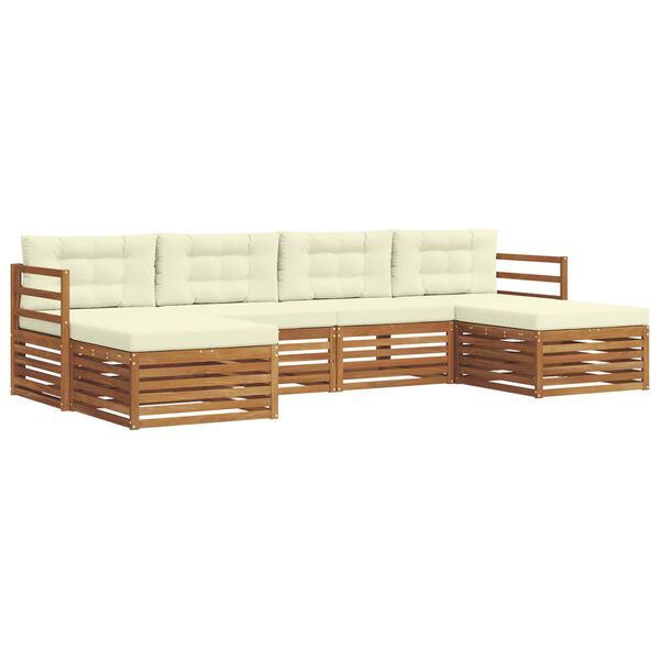 vidaXL Ensembles de canap&eacute;s avec coussin 6 pcs Naturel et Cr&egrave;me