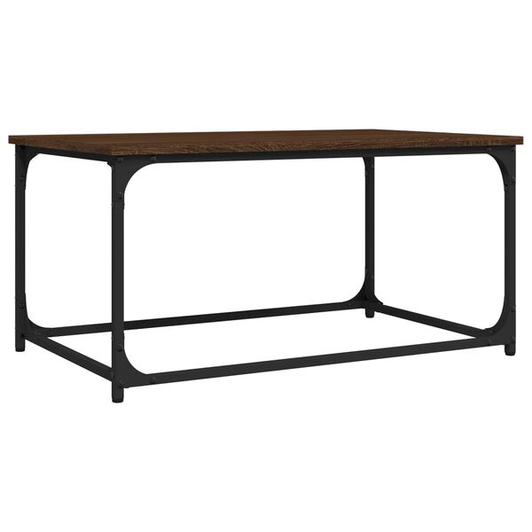 vidaXL Table basse Ch&ecirc;ne marron 80x50x40 cm Bois d'ing&eacute;nierie et fer