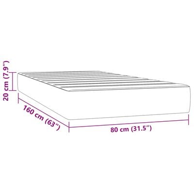 vidaXL Matelas à ressorts ensachés pour enfants 80x160 cm velours