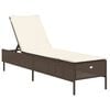 vidaXL Chaise longue avec coussin marron r&eacute;sine tress&eacute;e