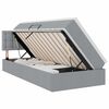 vidaXL Lit avec rangement et LED Gris clair 100 x 200 cm tissu