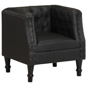 vidaXL Fauteuil Noir Cuir v&eacute;ritable