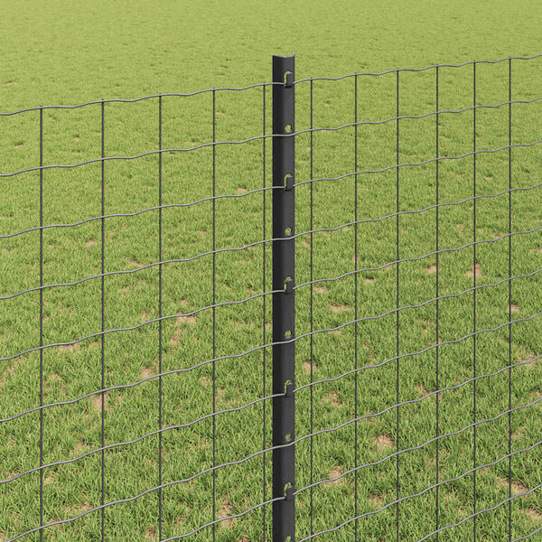 vidaXL Cl&ocirc;ture avec poteau Gris 1,4 x 10 m Acier et PVC