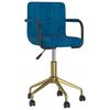 vidaXL Chaises pivotantes &agrave; manger lot de 4 bleu velours