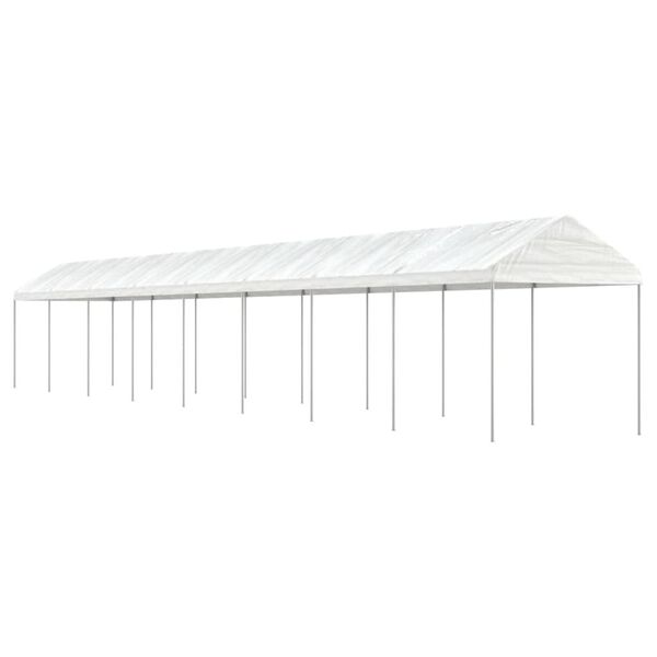 vidaXL Belv&eacute;d&egrave;re avec toit blanc 17,84x2,28x2,69 m poly&eacute;thyl&egrave;ne