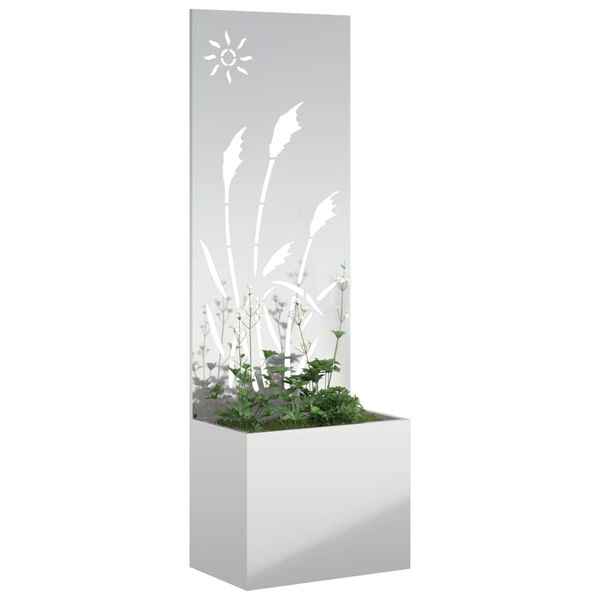 vidaXL &Eacute;cran de confidentialit&eacute; de jardin Fretwork Argent&eacute; 50 x 140 cm