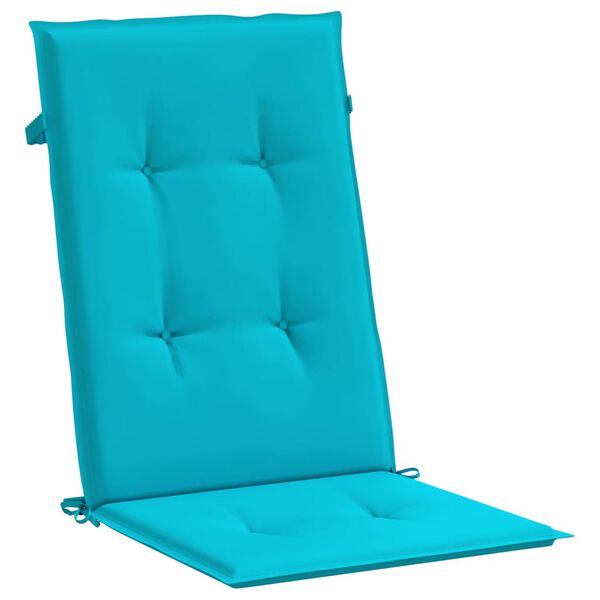 vidaXL Coussins de chaise &agrave; dossier haut lot de 4 turquoise tissu