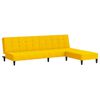 vidaXL Canap&eacute;-lit &agrave; 2 places avec repose-pied Jaune Velours