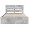 vidaXL Cadre de lit Gris B&eacute;ton 150 x 200 cm Bois de pin massif