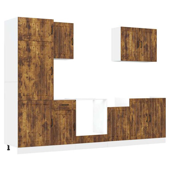 vidaXL Ensemble d'armoires de cuisine 7 pcs Lucca bois d'ing&eacute;nierie