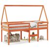 vidaXL Lit haut sans matelas cire marron 90x190 cm bois de pin massif
