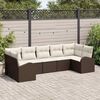 vidaXL Ensemble de canap&eacute; de jardin 7 pcs Marron Poly Rattan