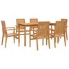 vidaXL Ensemble &agrave; manger de jardin 7 pcs Bois de teck solide