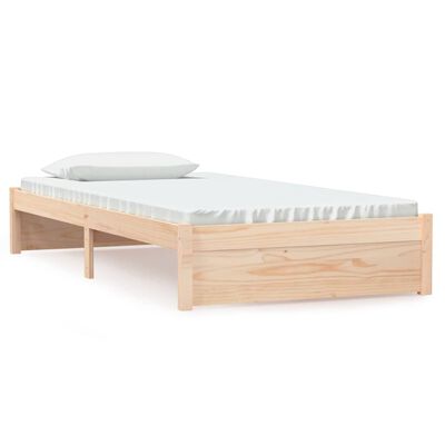 vidaXL Cadre de lit sans matelas blanc bois massif 100x200 cm