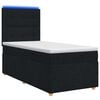 vidaXL Lit boxspring avec matelas Noir 80 x 200 cm Tissu