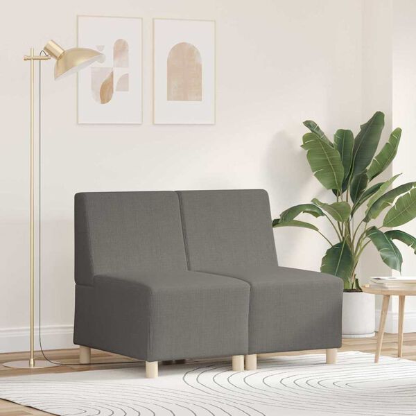 vidaXL Unit&eacute; de Sofa Modulaire Sans Accoudoirs 2 pcs Gris clair