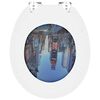 vidaXL Si&egrave;ge de toilette Multicolore 44 x 38 cm Panneau MDF