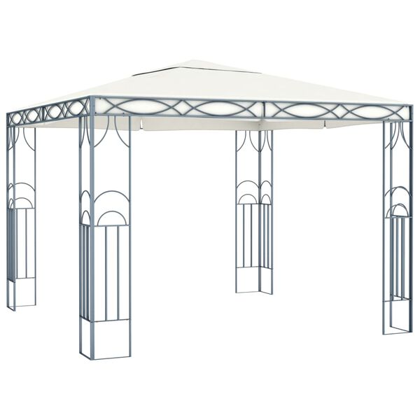 vidaXL Tonnelle avec guirlande lumineuse &agrave; LED 300x300 cm Cr&egrave;me