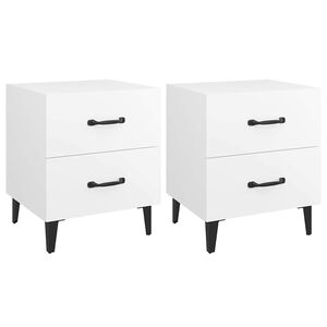 vidaXL Tables de chevet 2 pcs Blanc 40x35x47,5 cm