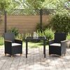 vidaXL Ensemble de salle à manger pour jardin 3 pcs Noir polyrotin