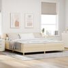 vidaXL Lit &agrave; ressorts avec matelas Cr&egrave;me 200 x 200 cm tissu