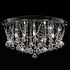 vidaXL Plafonnier avec perles de cristal Argent&eacute; Rond 4 ampoules G9