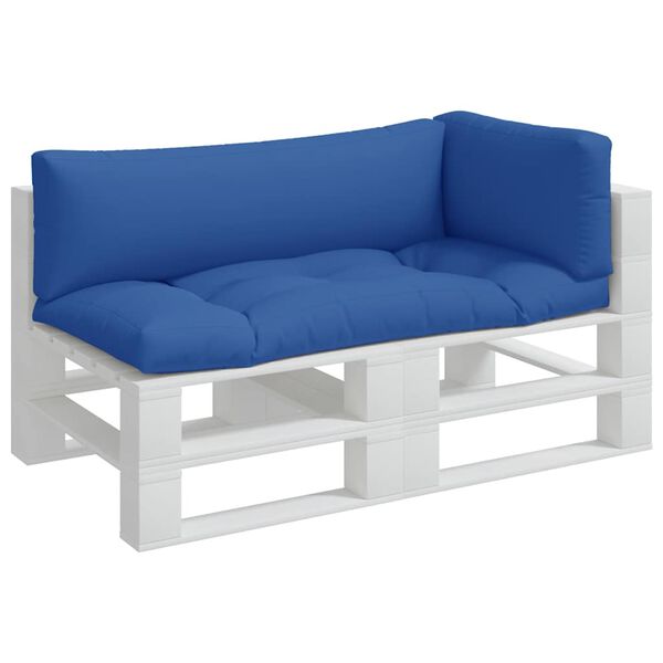 vidaXL Coussins de palette lot de 3 bleu tissu