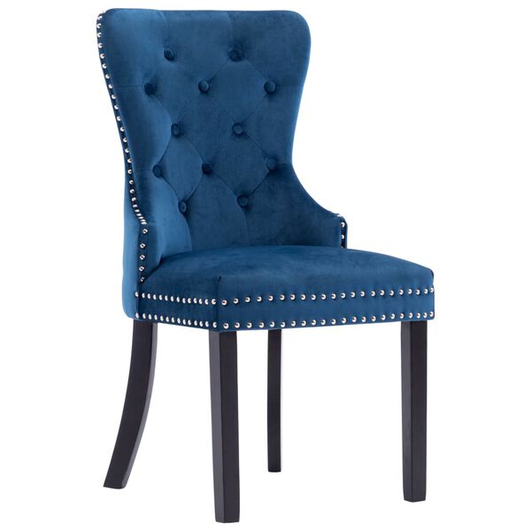 vidaXL Chaises &agrave; manger lot de 6 bleu velours
