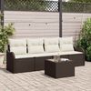 vidaXL Ensemble de canap&eacute; de jardin avec coussin 5 pcs Marron et Cr&egrave;me