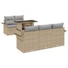 vidaXL Ensemble de canapé de jardin 6 pcs Beige Poly Rattan