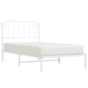 vidaXL Cadre de lit m&eacute;tal sans matelas et t&ecirc;te de lit blanc 100x190 cm