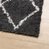 vidaXL Tapis shaggy &agrave; poils longs moderne noir et cr&egrave;me 200x200 cm