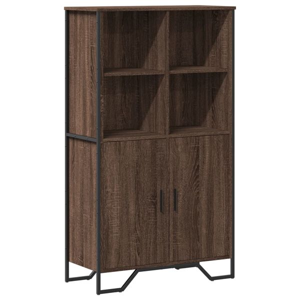 vidaXL Buffet haut ch&ecirc;ne marron 79,5x35,5x137,5 cm bois d'ing&eacute;nierie