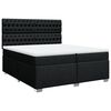 vidaXL Sommier &agrave; lattes de lit avec matelas Noir 200x200 cm Tissu