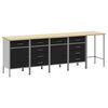 vidaXL Ensemble de placards de travail avec tiroir 5 pcs Noir et gris