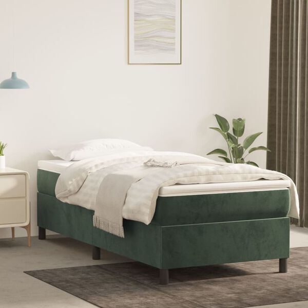 vidaXL Sommier à lattes de lit avec matelas Vert foncé 90x190 cm