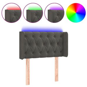 vidaXL T&ecirc;te de lit &agrave; LED Gris fonc&eacute; 83x16x78/88 cm Velours