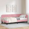 vidaXL Cadre de lit d'angle avec matelas Rose 90 x 190 cm Velours