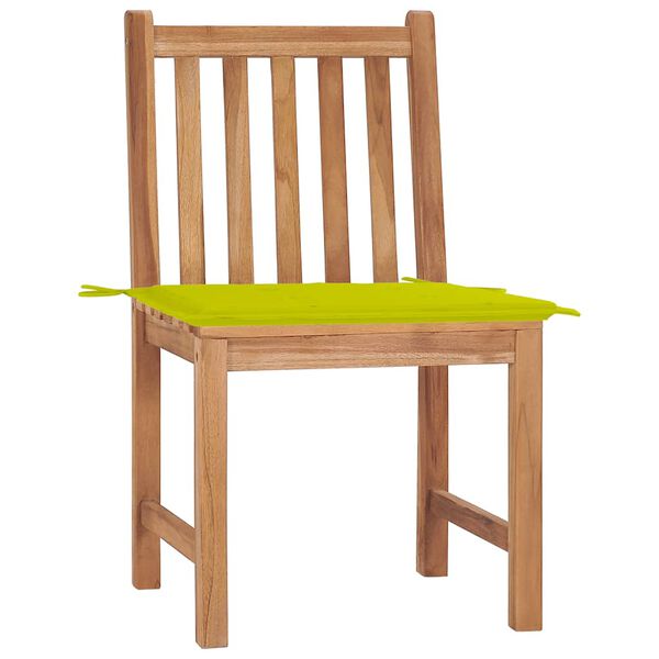 vidaXL Chaises de jardin lot de 2 avec coussins Bois de teck massif