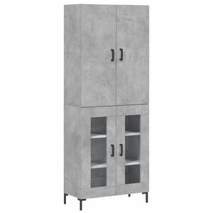 vidaXL Buffet haut Gris b&eacute;ton 69,5x34x180 cm Bois d'ing&eacute;nierie
