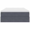vidaXL Lit avec rangement et matelas Gris fonc&eacute; 120 x 190 cm Velours