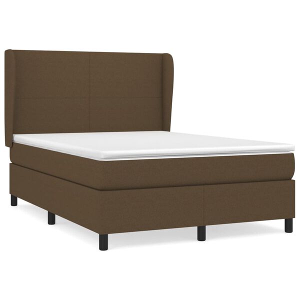 vidaXL Sommier &agrave; lattes de lit avec matelas Marron fonc&eacute; 140x200 cm