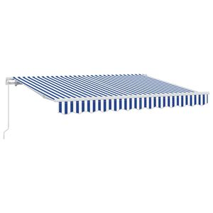 vidaXL Auvent R&eacute;tractable Bleu et Blanc 250 x 200 cm