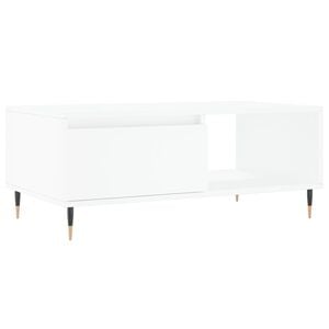 vidaXL Table basse Blanc 90x50x36,5 cm Bois d'ing&eacute;nierie